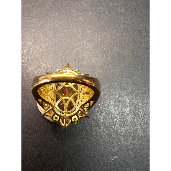 NEW chocolate sapphire multi gem cocktail ring in vermeil size 7 - Picture 8 of 16